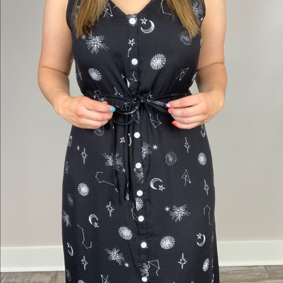 Written In The Stars Maxi Dress Black S Celestial - Picture 8 of 8